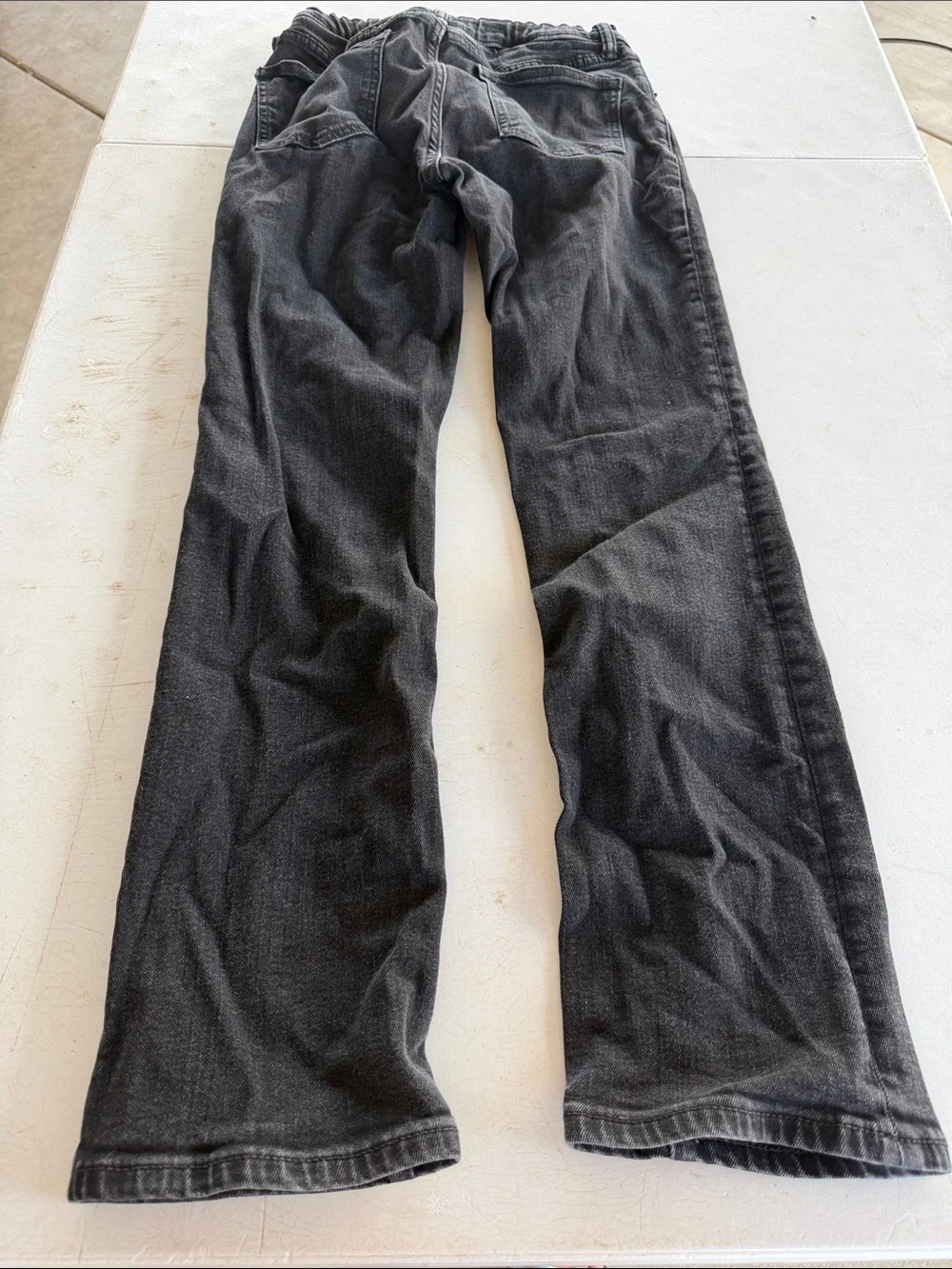 Old Navy Straight Charcoal Black Straight Jeans With Adjustable Waist